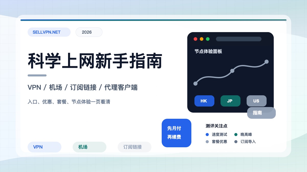 科学上网新手指南封面:VPN、机场、订阅链接与代理客户端